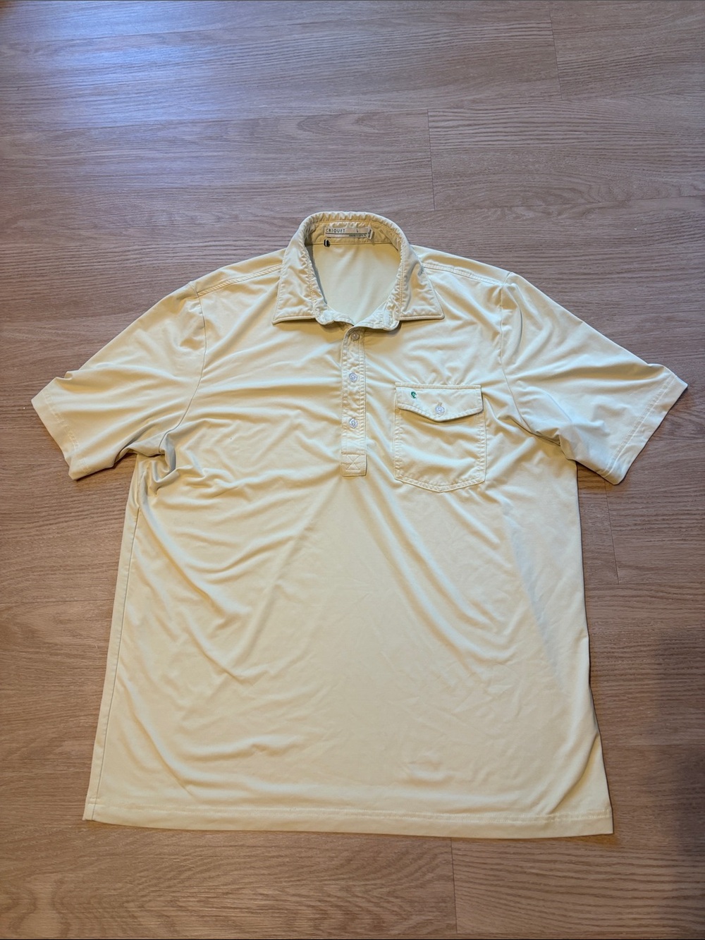 Criquet Men’s L Classic Polo Stretch Shirt Golf Yellow Read*